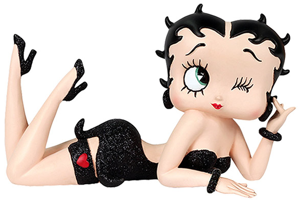 Betty Boop Lying Down Black Glitter